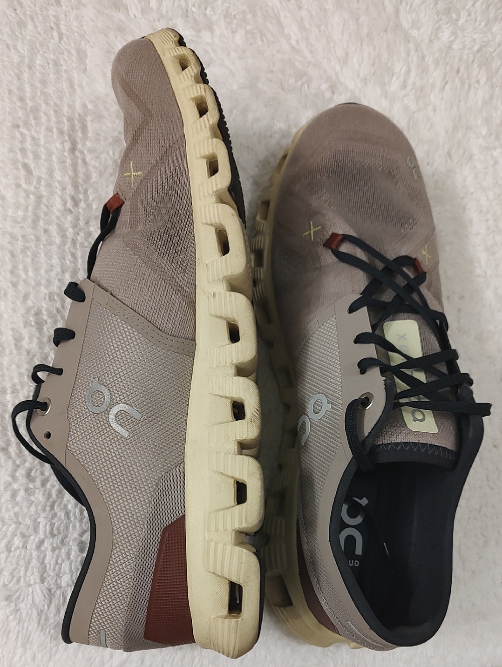 On Running Men's Neutral Taupe Athletic Shoes with Cream Soles